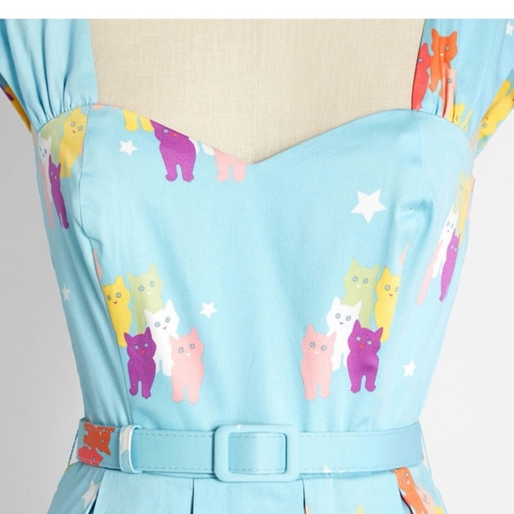 BNWT Modcloth Collectif Cat Dress UK Size 14 - Picture 2 of 7